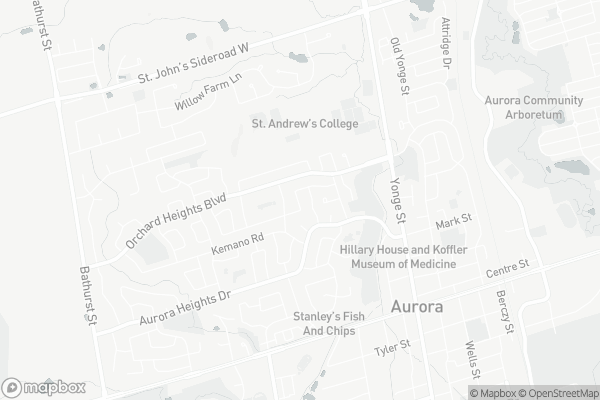 Map of 33 Devins Drive, Aurora