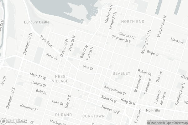 Map of 136 Macnab Street North, Hamilton