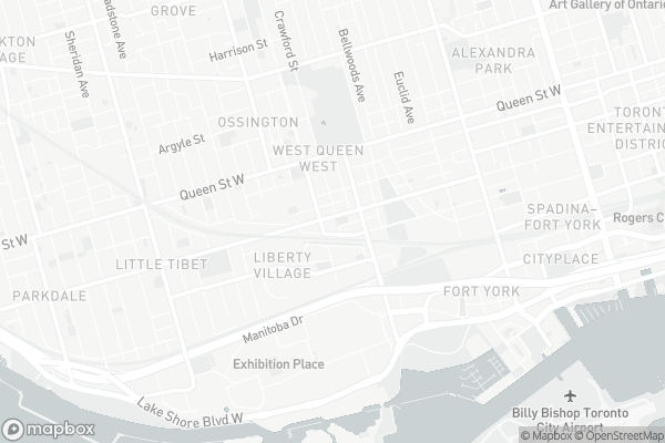 Map of 1005 King Street West, Toronto