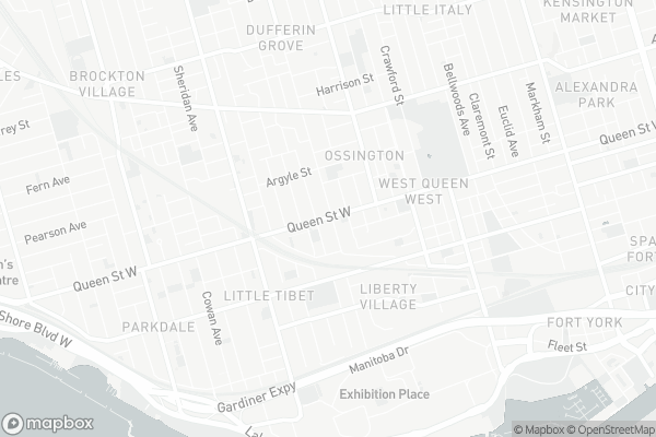 Map of 1093 Queen Street West, Toronto