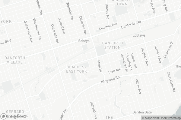 Map of Main-2173 Gerrard Street East, Toronto