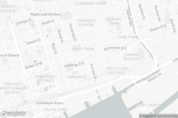 Map of 400 Adelaide Street East, Toronto